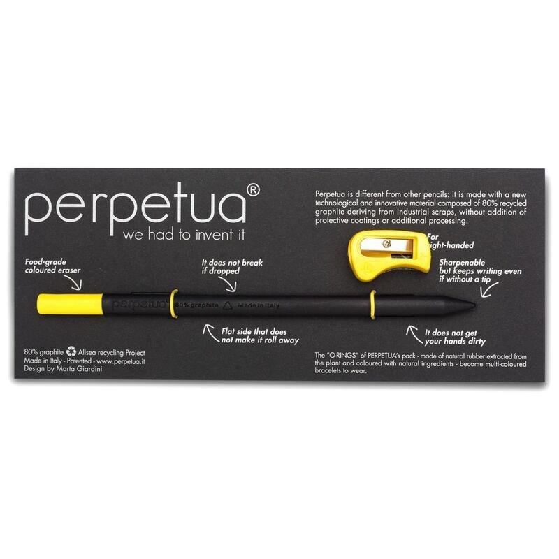 Perpetua Back To School Graphite Pencil Yellow Eraser with Yellow Sharpener (Left-handed), , large image number 0