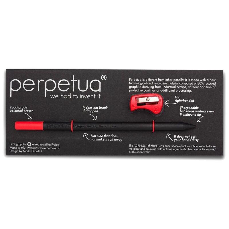 Perpetua Back To School Graphite Pencil Red Eraser with Red Sharpener (Right-handed), , large image number 0