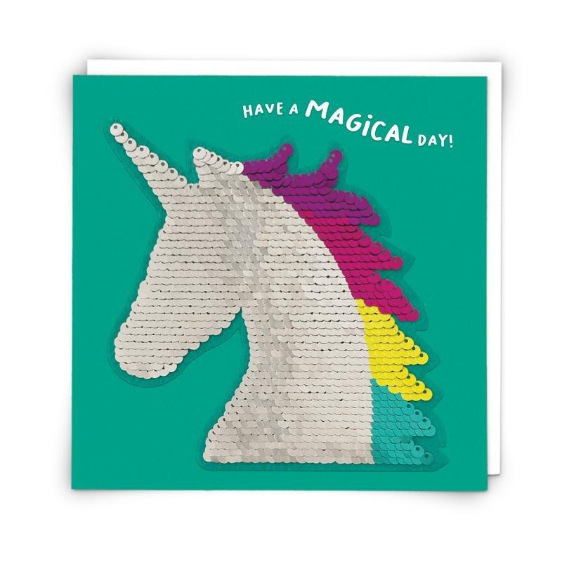 Redback Cards Sequin Unicorn Greeeting Card (16 x 16cm), , large image number 0