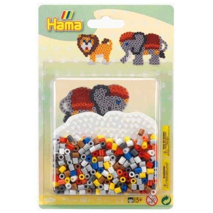 Hama Midi 450 Beads Elephant & Lion Small Blister Pack 4183, , large image number 0