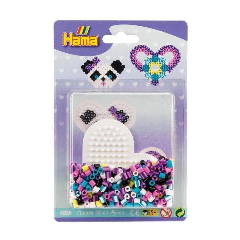 Hama Midi 450 Beads Panda & Heart Small Blister Pack 4186, , large image number 0