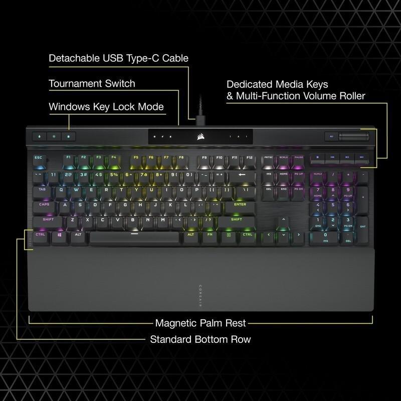 Corsair K70 RGB Pro Mechanical Gaming Keyboard - Cherry MX Red Switches, , large image number 1