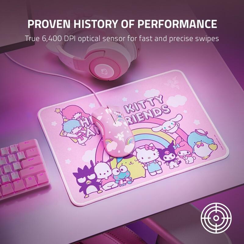 Razer Deathadder Essential Gaming Mouse + Goliathus Gaming Mouse Mat - Hello Kitty And Friends Edition (Bundle), , large image number 1