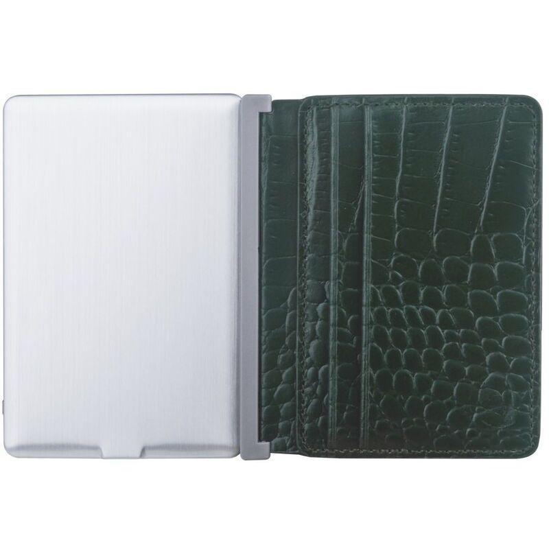 Ine Wallet & Charger Alligator Recycled Leather Green, , medium