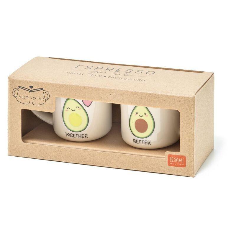 LEGAMI - Legami Espresso for Two - Porelain Coffee Mugs 50 ml - Avocado (Set of 2)