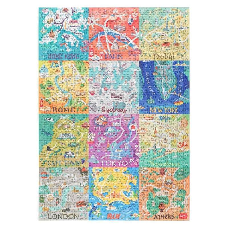 Legami Jigsaw Puzzle - Word Cities (1000 Pieces) (48 X 68cm), , large image number 0
