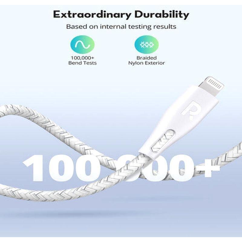 Ravpower RP-CB1018 Type-C To Lightning Cable 2m Nylon - White, , large image number 2
