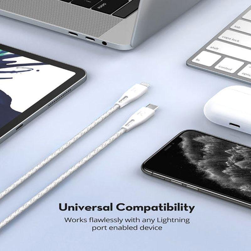 Ravpower RP-CB1018 Type-C To Lightning Cable 2m Nylon - White, , large image number 3