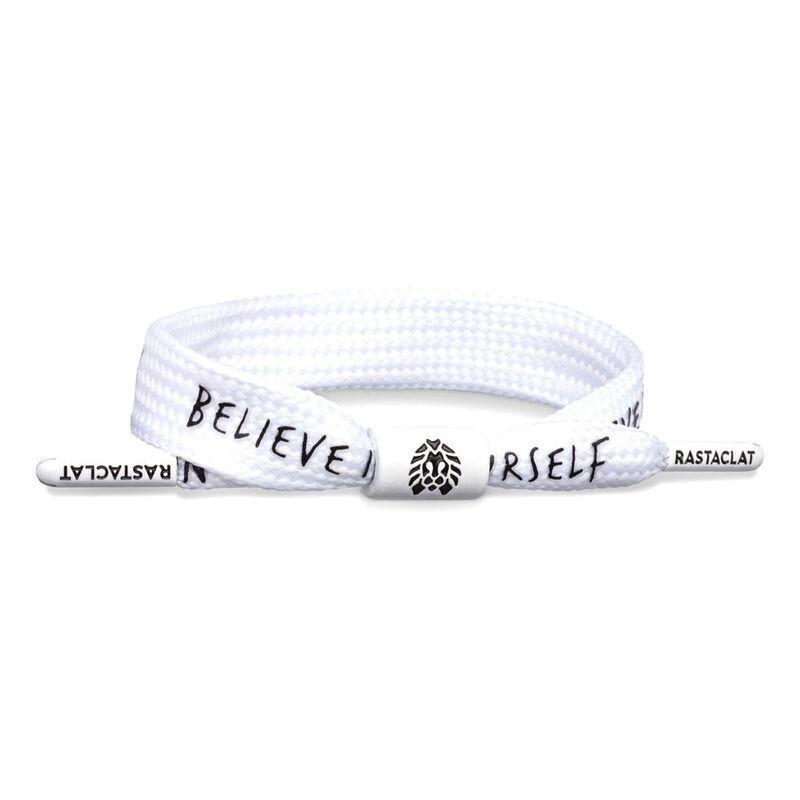 Rastaclat Believe Positive Message Men's Single Lace Bracelet - White, , medium