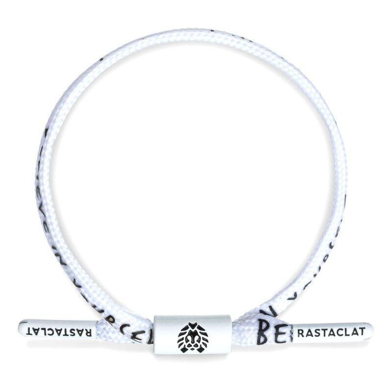 Rastaclat Believe Positive Message Men's Single Lace Bracelet - White, , large image number 2