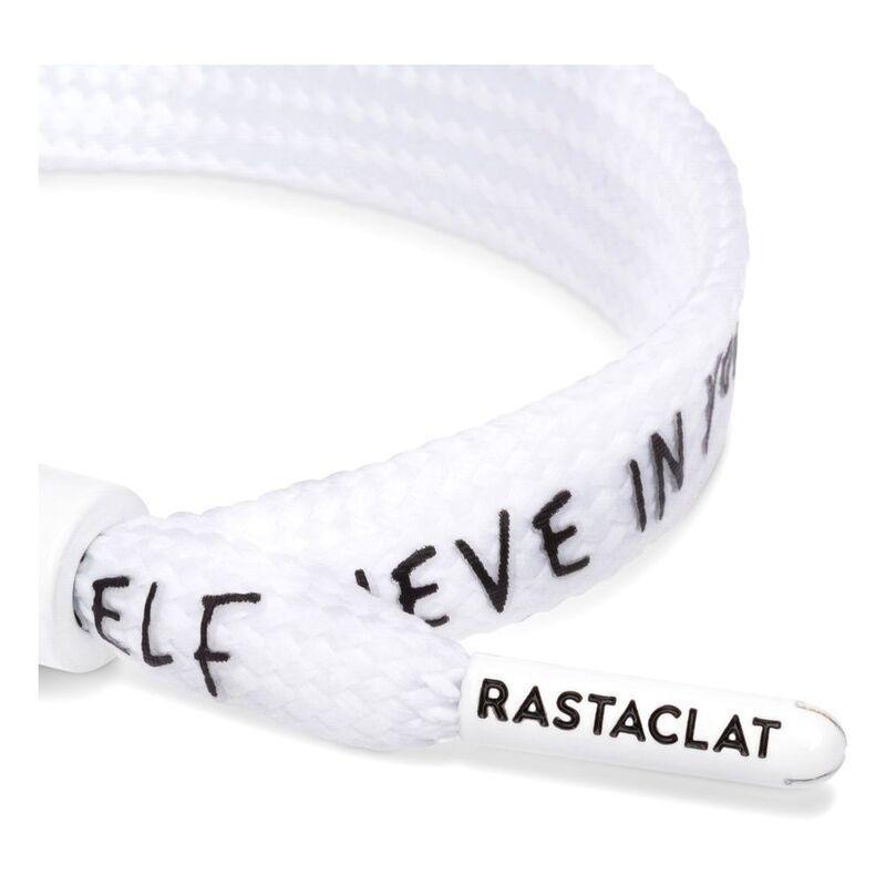 Rastaclat Believe Positive Message Men's Single Lace Bracelet - White, , large image number 3