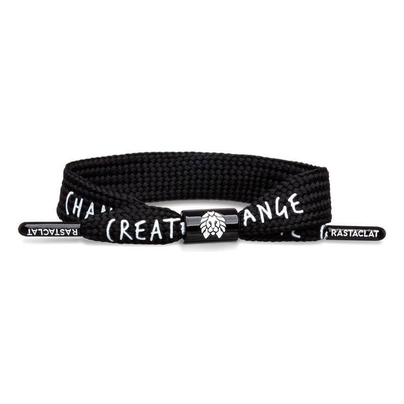 Rastaclat Create Positive Message Men's Single Lace Bracelet - Black, , large image number 0
