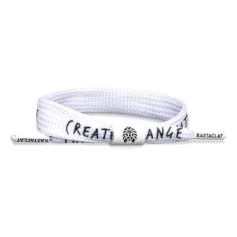 Rastaclat Create Positive Message Men's Single Lace Bracelet - White, , large image number 0
