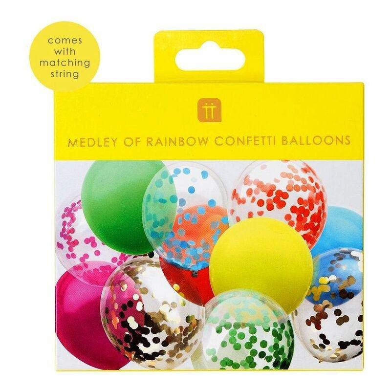 Talking Tables Rainbow Confetti Balloons (7 Filled 5 Solid Colour), , large image number 0