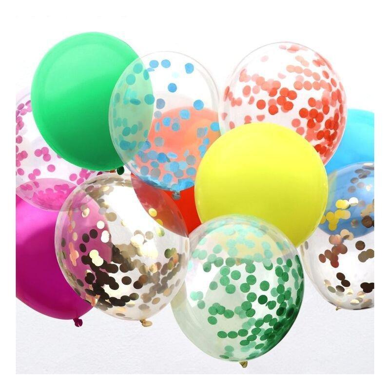 TALKING TABLES - Talking Tables Rainbow Confetti Balloons (7 Filled 5 Solid Colour)