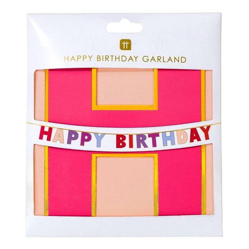 Talking Tables Riotous Rose Happy Birthday Paper Garland 3M, , large image number 0