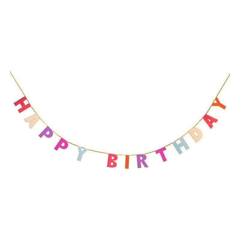 Talking Tables Riotous Rose Happy Birthday Paper Garland 3M, , large image number 1