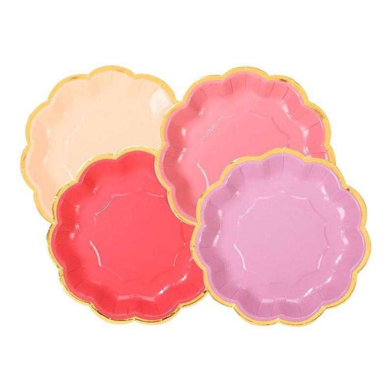 Talking Tables Riotous Rose Scalloped Paper Plates (4 Designs) (Pack of 12), , large image number 0