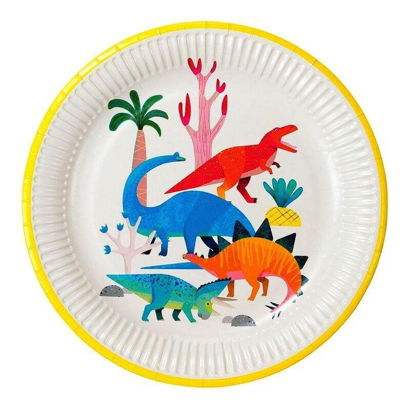 TALKING TABLES - Talking Tables Dinosaur Plate 23cm (Pack of 8)