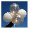 TALKING TABLES - Talking Tables Latex Balloons Printed With Confetti Design 30Cm (Pack Of 5) - White & Gold