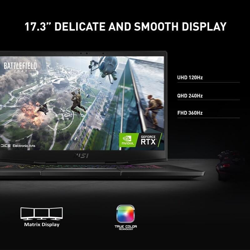 MSI Stealth GS77 12UGS Gaming Laptop intel core i9-12900H/32GB/1TB SSD/NVIDIA GeForce RTX 3070 Ti Max-Q 8GB/17.3-inch FHD/360Hz/Windows 11 Home - C..., , large image number 2