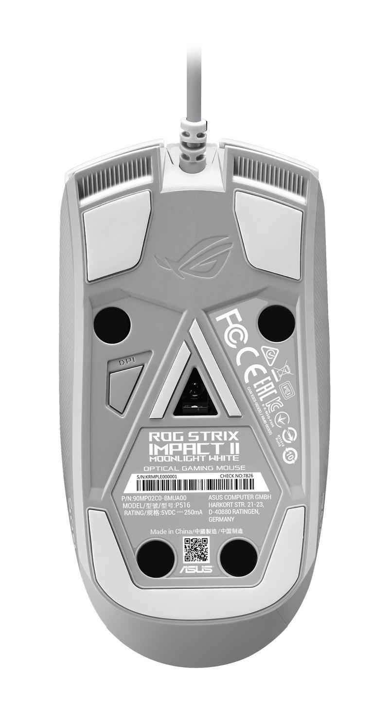 Asus ROG Strix Impact II Gaming Mouse - Moonlight White, , large image number 1