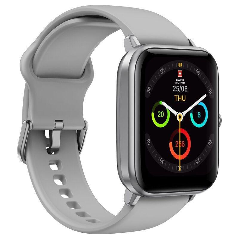 Swiss Military SM-WCH-ALPS1-S-GRY Square Smartwatch - Silver Frame/Grey Silicone Strap, , large image number 0