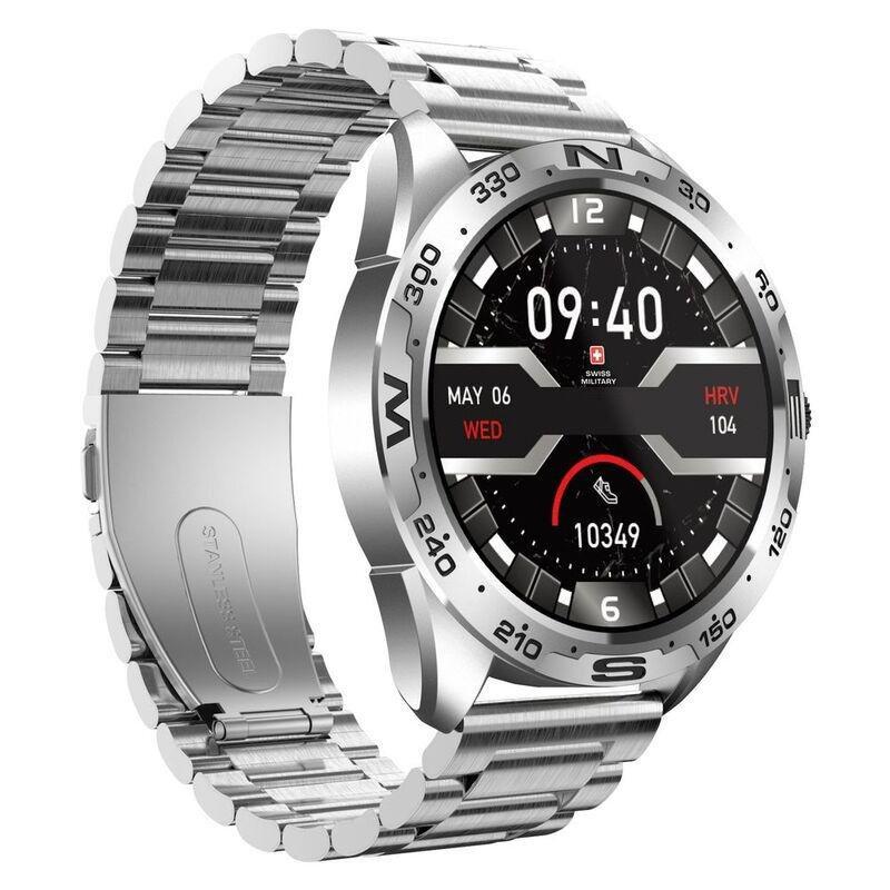 Swiss Military SM-WCH-DOM1-M-SIL Round Smartwatch - Silver Frame/Silver Metal Strap, , large image number 1