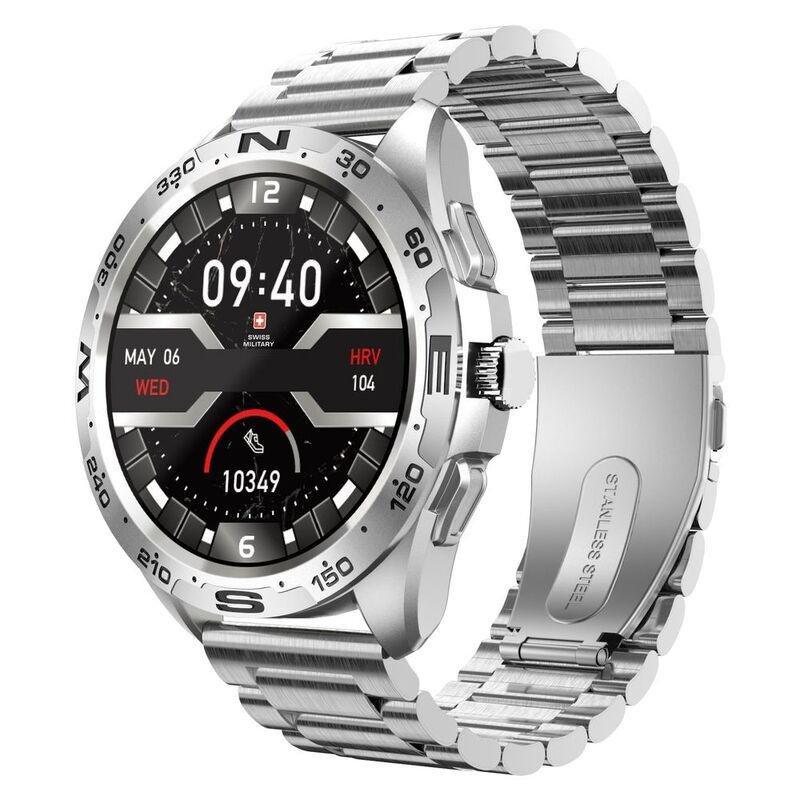 Swiss Military SM-WCH-DOM1-M-SIL Round Smartwatch - Silver Frame/Silver Metal Strap, , large image number 2