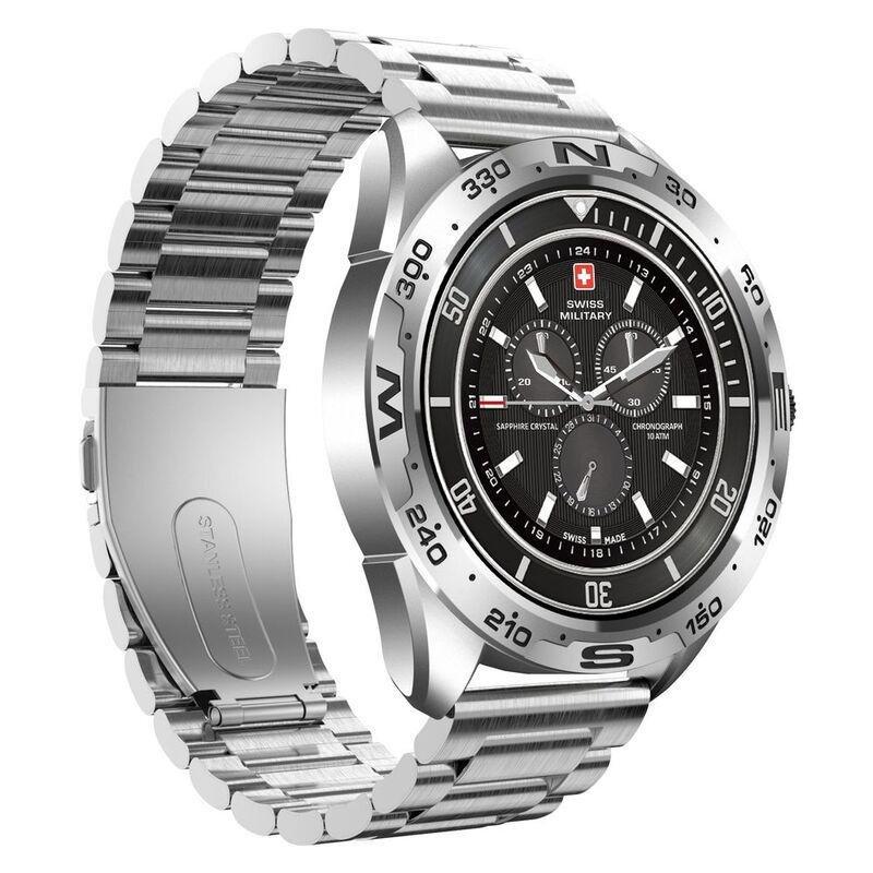Swiss Military SM-WCH-DOM1-M-SIL Round Smartwatch - Silver Frame/Silver Metal Strap, , large image number 5
