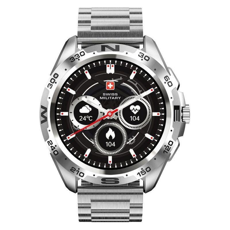 Swiss Military SM-WCH-DOM1-M-SIL Round Smartwatch - Silver Frame/Silver Metal Strap, , large image number 8