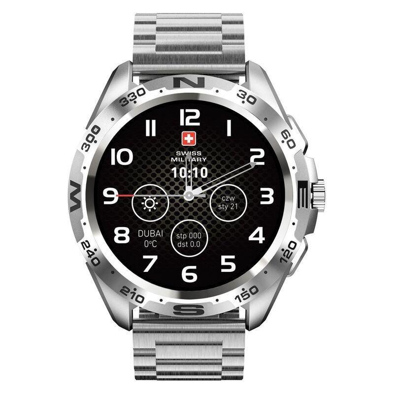 Swiss Military SM-WCH-DOM1-M-SIL Round Smartwatch - Silver Frame/Silver Metal Strap, , large image number 10