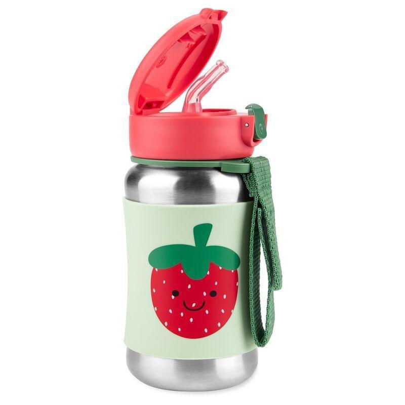 Skip Hop Spark Style Stainless Steel Straw Bottle - Strawberry, , large image number 1