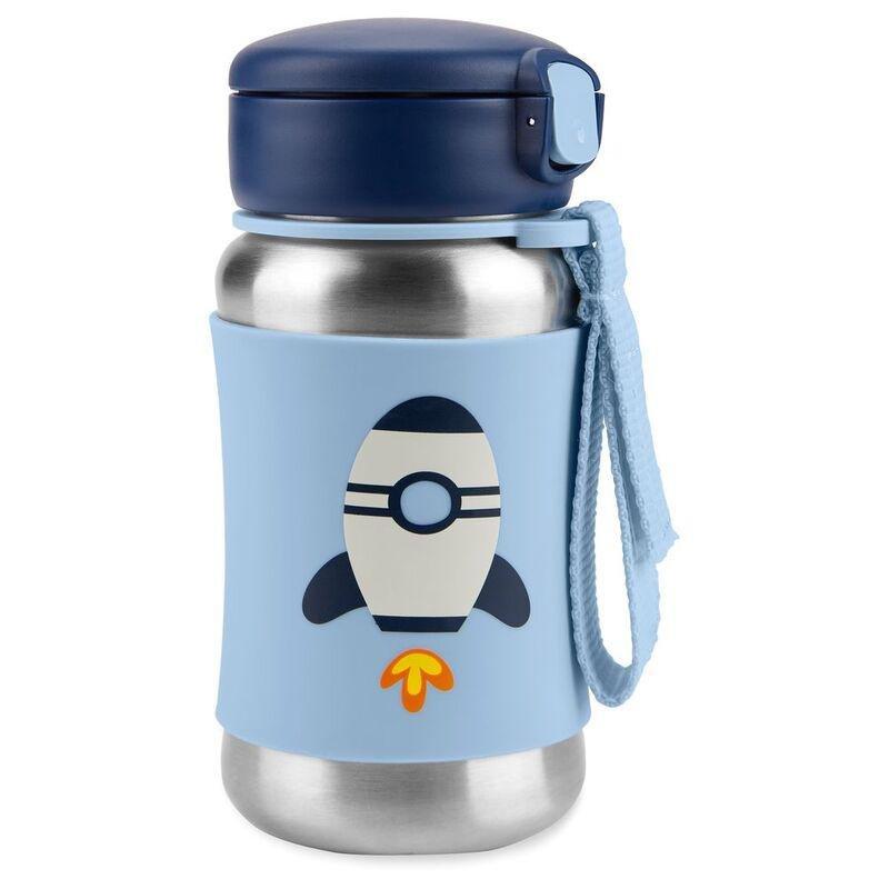 Skip Hop Spark Style Stainless Steel Straw Bottle - Rocket, , large image number 0