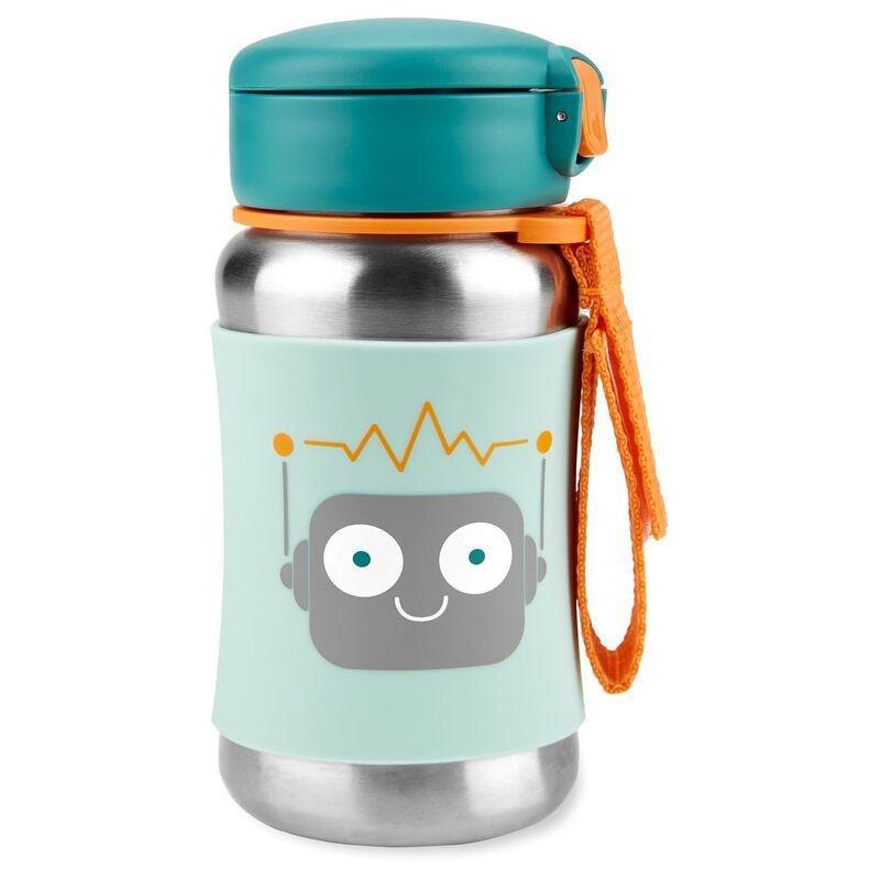 Skip Hop Spark Style Stainless Steel Straw Bottle - Robot, , large image number 0