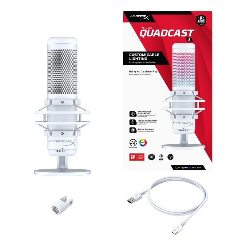HyperX QuadCast S USB Microphone - White, , large image number 2