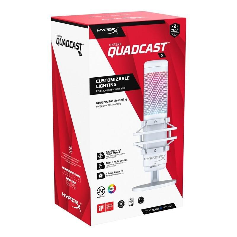 HYPERX - HyperX QuadCast S USB Microphone - White