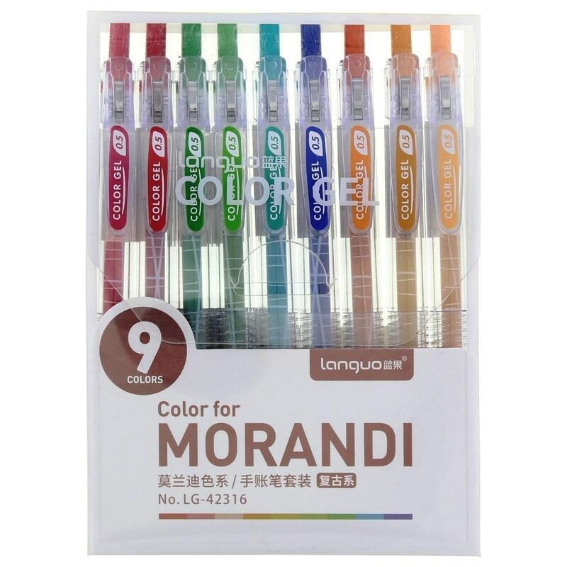 Languo Morandi Color Creative Press Gel Pen (Set of 9), , large image number 1