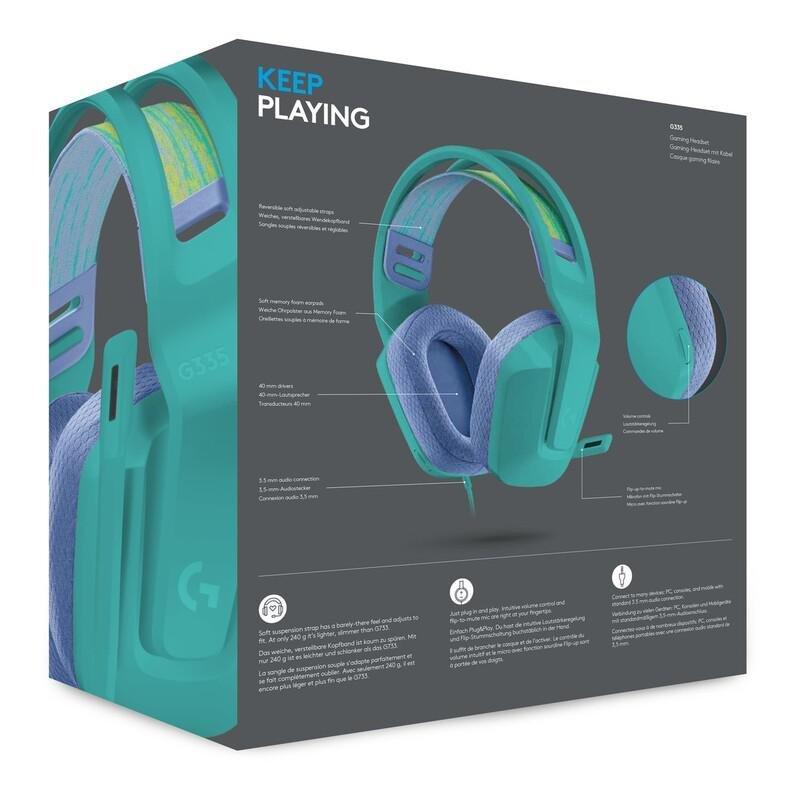 Logitech G 981-001024 G335 Wired Gaming Headset - Mint, , large image number 4