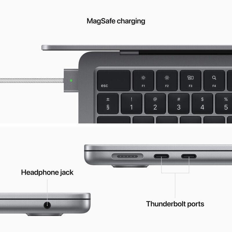 Apple MacBook Air 13-Inch Apple M2 Chip/8-Core CPU/10-Core GPU/512GB SSD - Space Grey (Arabic/English), , large image number 4
