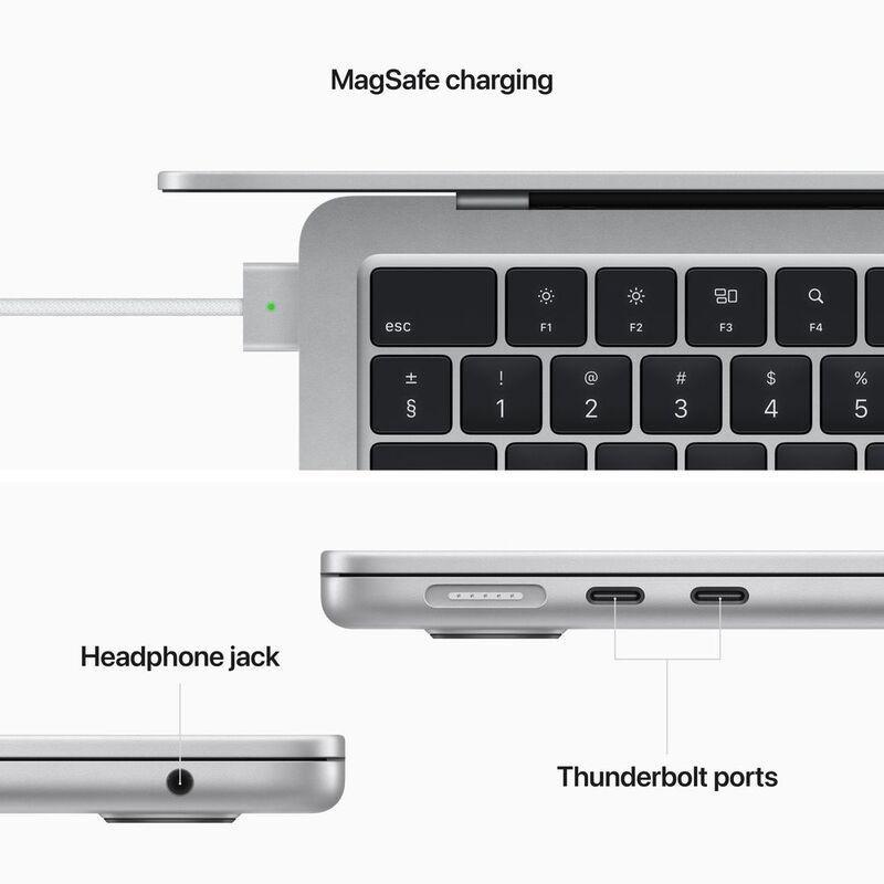 Apple MacBook Air 13-Inch Apple M2 Chip/8-Core CPU/GPU/256GB SSD - Silver (Arabic/English), , large image number 10
