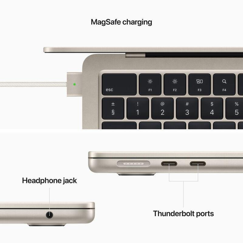 Apple MacBook Air 13-Inch Apple M2 Chip/8-Core CPU/GPU/256GB SSD - Starlight (English), , large image number 9