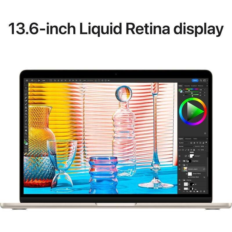 Apple MacBook Air 13-Inch Apple M2 Chip/8-Core CPU/10-Core GPU/512GB SSD - Starlight (Arabic/English), , large image number 3