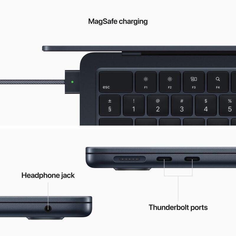 Apple MacBook Air 13-Inch Apple M2 Chip/8-Core CPU/GPU/256GB SSD - Midnight (English), , large image number 3