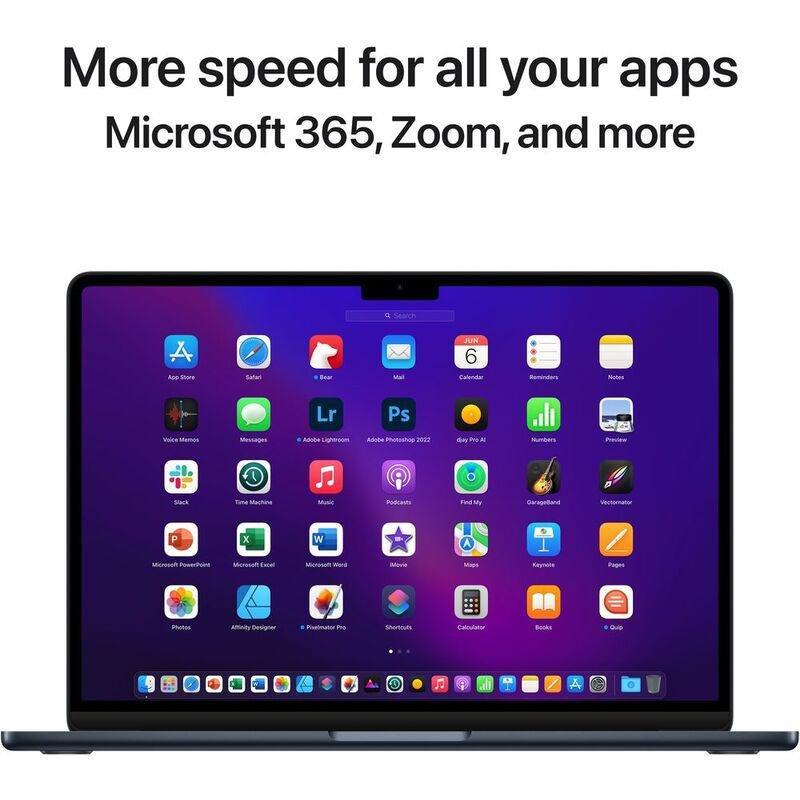 Apple MacBook Air 13-Inch Apple M2 Chip/8-Core CPU/GPU/256GB SSD - Midnight (English), , large image number 4