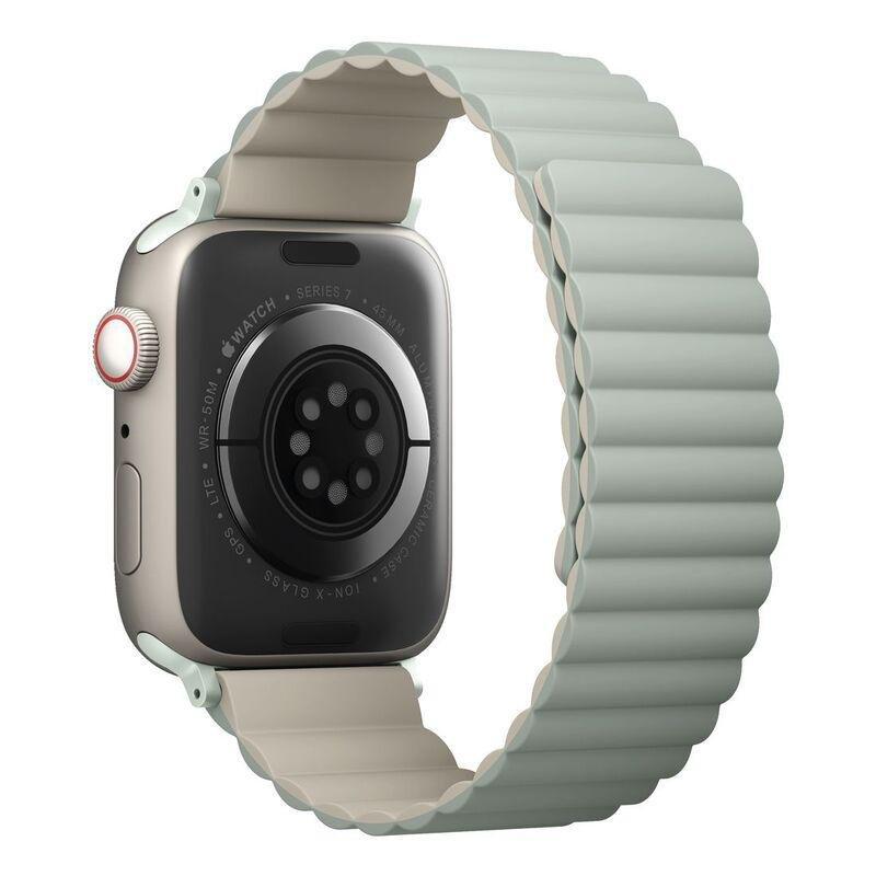 Uniq Revix Reversible Magnetic Strap for Apple Watch 45/44/42mm - Sage/Beige, , large image number 0