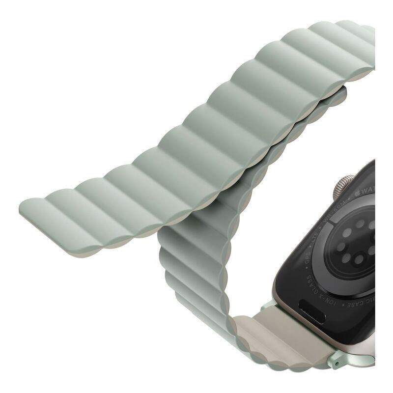 Uniq Revix Reversible Magnetic Strap for Apple Watch 45/44/42mm - Sage/Beige, , large image number 1