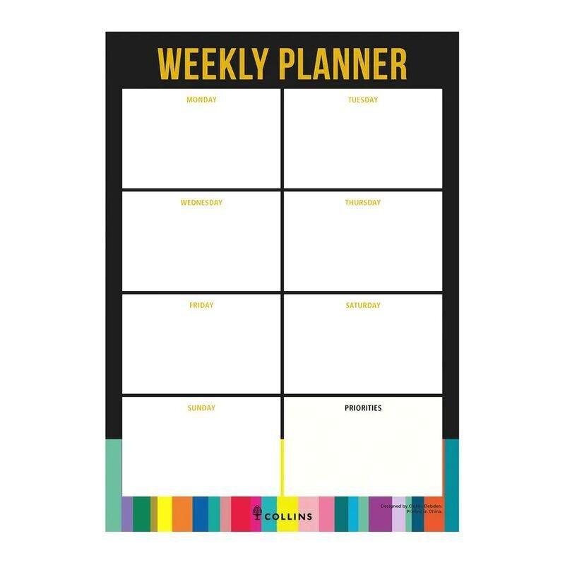 Collins Debden Edge A4 Weekly Planner Pad (60 Sheets) - Black, , large image number 0