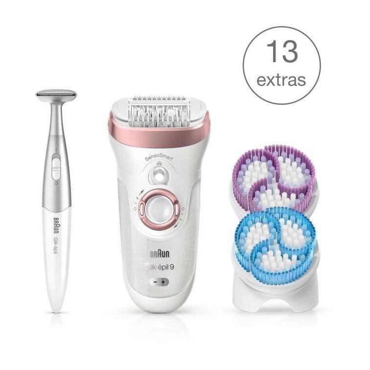 Braun Silk-Epil 9 SkinSpa SensoSmart 9/980 Wet & Dry Epilator with 13 Extras + Silk-Epil 3-in-1 Trimmer, , large image number 0