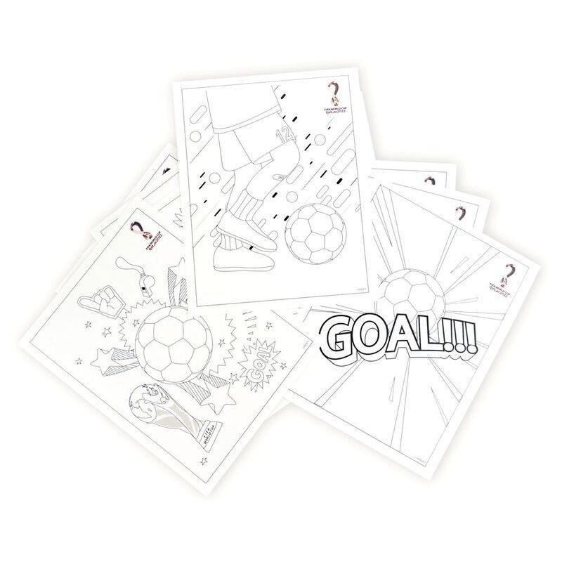 FIFA - FIFA World Cup Qatar 2022 Coloring Sheets with Markers (10 Sheets & 6 Markers)
